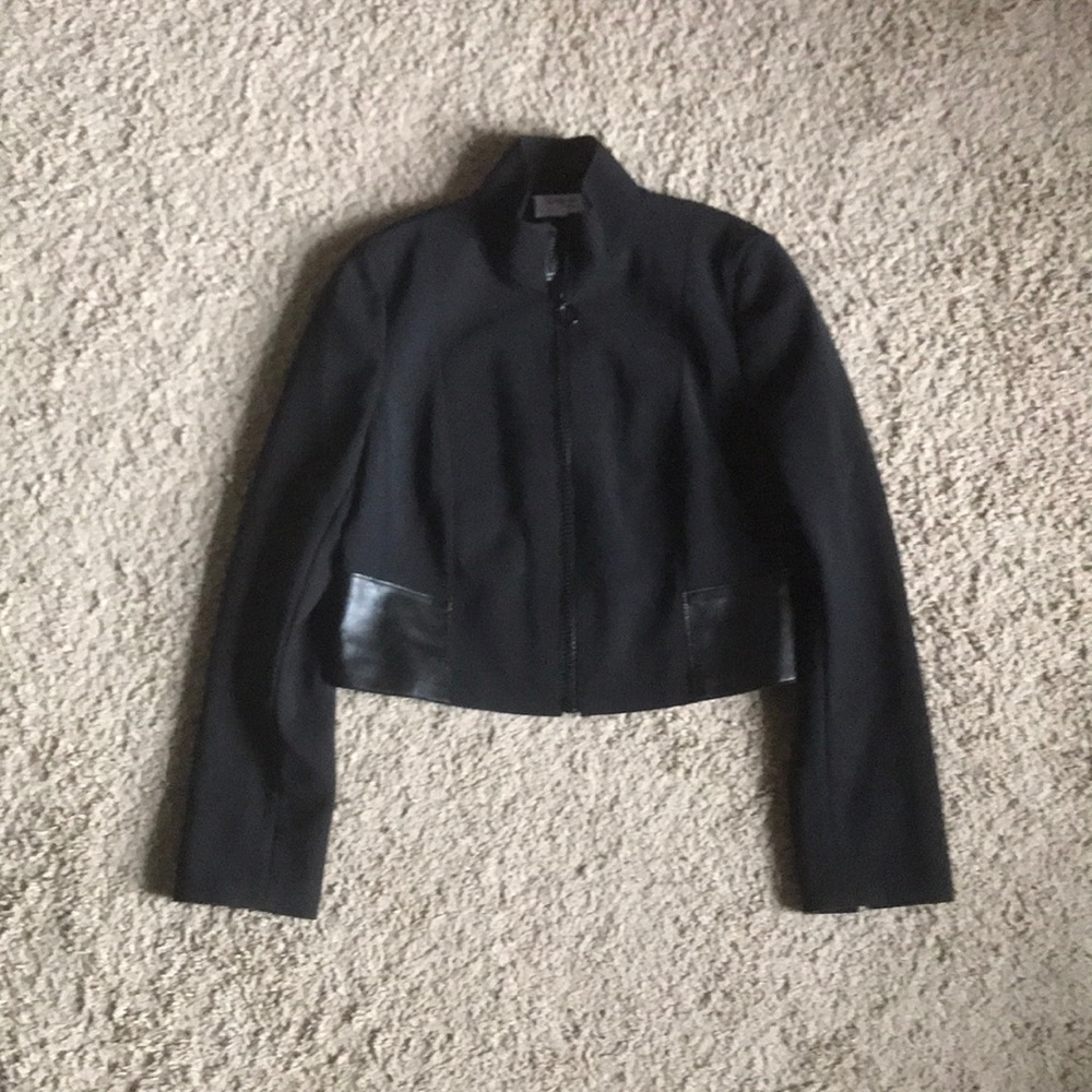 Akris. Punto jacket/ blazer with faux leather